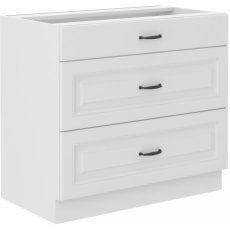Spodnja omara s predali Stilo - bela - 80 cm D 3S BB