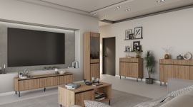 Dnevna soba  in spalnica Osaka - hrast evoke