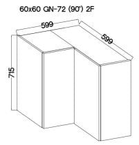 Stolarz-Lempert - Zgornja kotna omara Stilo - bela/hrast artisan - 60x60 GN-90 2F (90°)