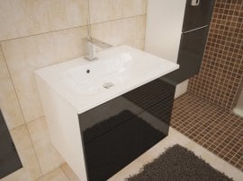 Podumivalniška omara Porto - bela/črna sijaj - BL 13