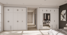 Modulna garderobna omara Elena - bela - 3 sestav