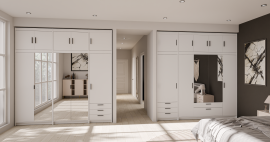 Modulna garderobna omara Elena - bela - 4 sestav