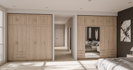 Modulna garderobna omara Elena - hrast sonoma - 3 sestav