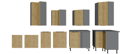 Stolarz-Lempert - Zgornja kotna omara Cremona - hrast/antracit - 60x60 GN-108 2F  (90°)