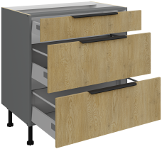 Stolarz-Lempert - Spodnja omara Cremona - hrast/antracit - 80 D 3S BB