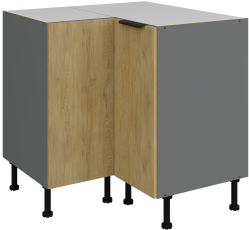 Spodnja kotna omarica Cremona - hrast/antracit - 90x90 DN 2F BB