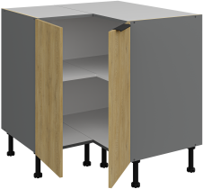 Stolarz-Lempert - Spodnja kotna omarica Cremona - hrast/antracit - 90x90 DN 2F BB