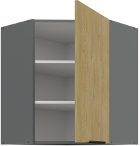 Stolarz-Lempert - Zgornja kotna omara Cremona - hrast/antracit - 60x60 GN-72 1F (45°)