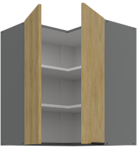Stolarz-Lempert - Zgornja kotna omara Cremona - hrast/antracit -  60x60 GN-72 2F (90°)