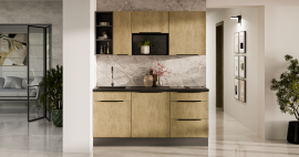 Kuhinjski sestav Cremona 180 cm - hrast/antracit - 1 sestav