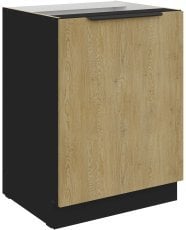 Spodnja omara Cremona - hrast/črna - 60 D 1F BB