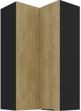 Zgornja kotna omara Cremona - hrast/črna - 60x60 GN-108 2F (90°)