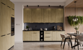 Kuhinjski sestav Cremona 300 cm - hrast/črna - 3 sestav