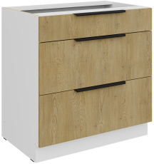 Spodnja omara Cremona - hrast/bela - 80 D 3S BB 