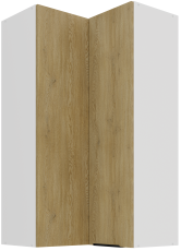 Zgornja kotna omara Cremona - hrast/bela - 60x60 GN-108 2F (90°)