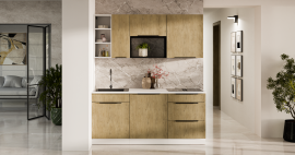 Kuhinjski sestav Cremona 180 cm - hrast/bela - 1 sestav