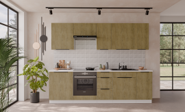 Kuhinjski sestav Cremona 260 cm - hrast/bela - 2 sestav