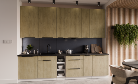 Kuhinjski sestav Cremona 300 cm - hrast/bela - 3 sestav