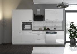 Kuhinjski sestav Lara 300 cm - bel sijaj - 1 sestav