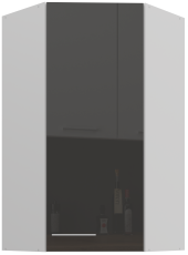 Zgornja kotna omara Lara - siva sijaj - 60x60 GN-108 1F (45°)