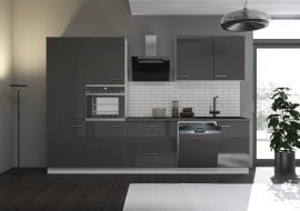 Kuhinjski sestav Lara 300 cm - siv sijaj - 1 sestav