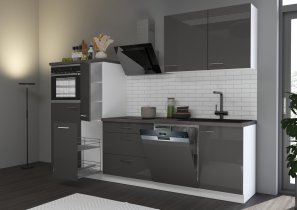 Stolarz-Lempert - Kuhinjski sestav Lara 280 cm - siv sijaj - 1 sestav