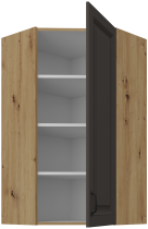 Stolarz-Lempert - Zgornja kotna omara Stilo - siva/hrast artisan - 60x60 GN-108 1F (45°)