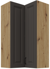 Zgornja kotna omara Stilo - siva/hrast artisan - 60x60 GN-108 2F (90°)