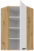 Stolarz-Lempert - Zgornja kotna omara Luna - bel/artisan hrast - 60x60 GN-108 1F (45°)
