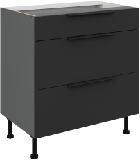 Spodnja omara Aria - črna/antracit - 80 D 3S BB