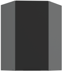 Zgornja kotna omara Aria - črna/antracit - 60x60 GN-90 1F (45°)