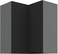 Zgornja kotna omara Aria - črna/antracit - 60x60 GN-72 2F (90°)