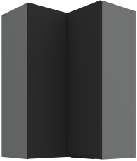 Zgornja kotna omara Aria - črna/antracit - 60x60 GN-90 2F (90°)