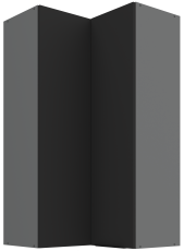 Zgornja kotna omara Aria - črna/antracit - 60x60 GN-108 2F (90°)