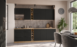 Kuhinjski sestav Aria - črn/artisan hrast
