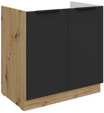 Spodnja omara Aria - črna/artisan hrast - 80 ZL 2F BB