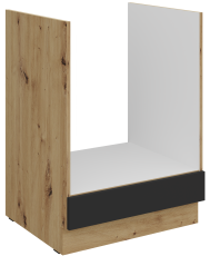 Spodnja omara za vgradno pečico Aria - črna/artisan hrast - 60 D GAZ BB