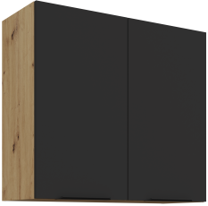 Zgornja omara Aria - črna/artisan hrast - 80 G-72 2F