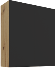 Zgornja omara Aria - črna/artisan hrast - 80 G-90 2F