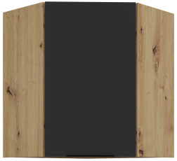 Zgornja kotna omara Aria - črna/artisan hrast - 60x60 GN-72 1F (45°)