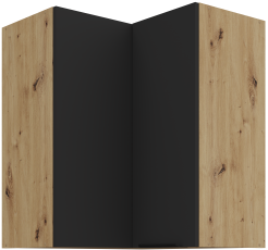 Zgornja kotna omara Aria - črna/artisan hrast - 60x60 GN-72 2F (90°)