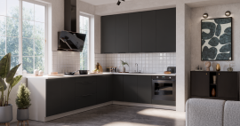 Kuhinjski sestav Aria - črn/bel