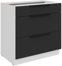 Spodnja omara Aria - črna/bela - 80 D 3S BB 