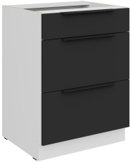 Spodnja omara Aria - črna/bela - 60 D 3S BB