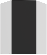 Zgornja kotna omara Aria - črna/bela - 60x60 GN-90 1F (45°)