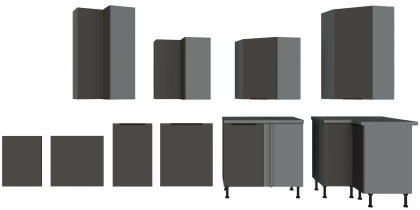 Zgornja omara Aria - siva/antracit - 40 G-90 1F