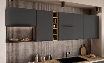 Stolarz-Lempert - Zgornja kotna omara Aria - siva/artisan hrast - 60x60 GN-72 1F (45°)