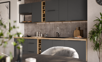 Stolarz-Lempert - Zgornja kotna omara Aria - siva/artisan hrast - 60x60 GN-72 1F (45°)