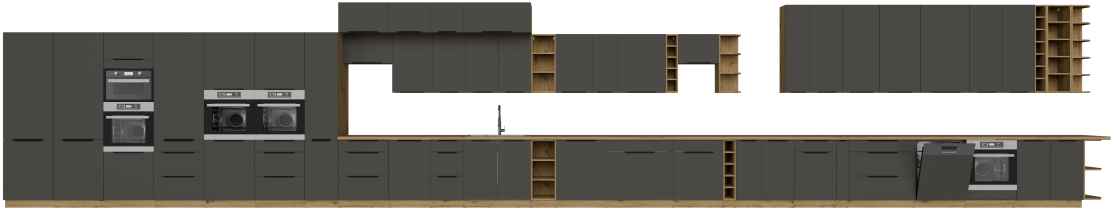 Stolarz-Lempert - Zgornja kotna omara Aria - siva/artisan hrast - 60x60 GN-72 1F (45°)