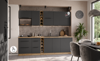 Stolarz-Lempert - Zgornja kotna omara Aria - siva/artisan hrast - 60x60 GN-72 1F (45°)